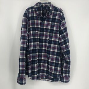 Abercrombie & Fitch Flannel Button Down Long Sleeve-Size XXL NWT